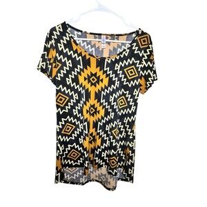 Lularoe Classic T Sz XS Aztec Design Brown Black